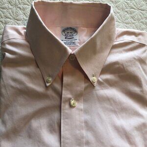 Brooks Brothers 1818 classic orig. polo, Lng sleeve, Peach Button Up  15-32